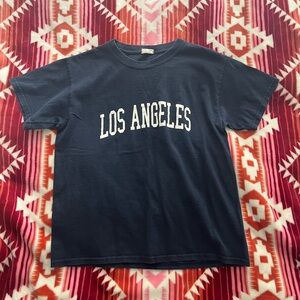 Brandy Melville navy blue Los Angeles spell out graphic tee